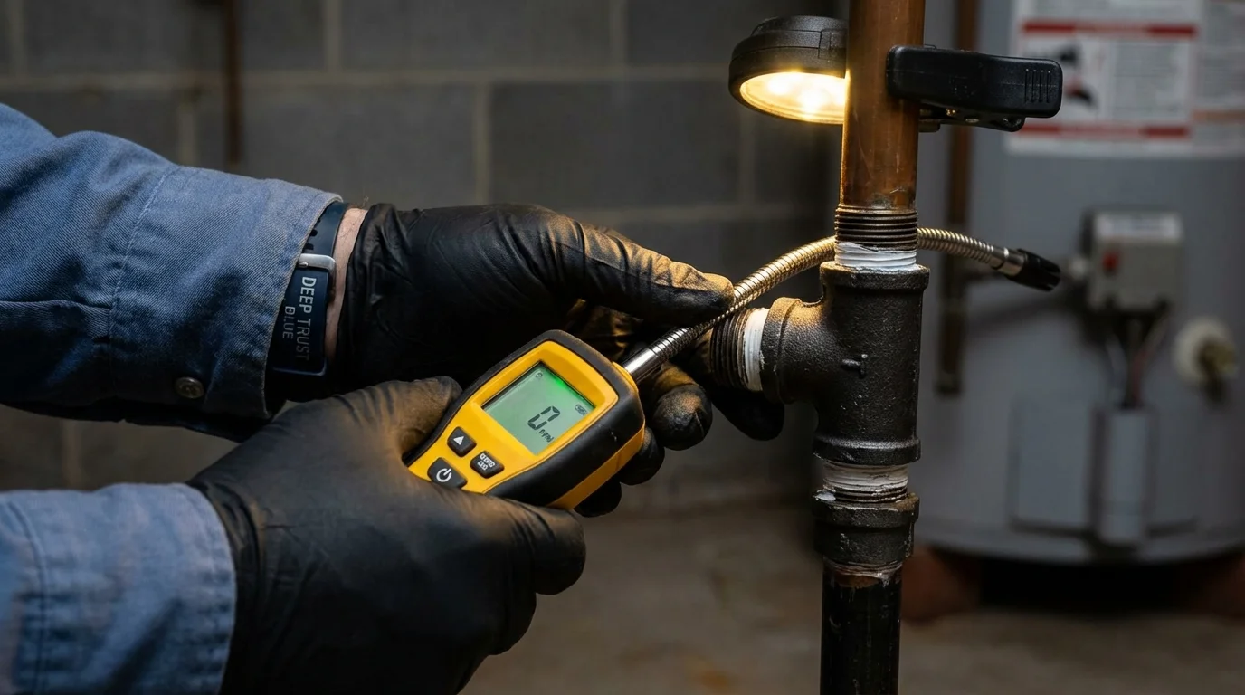 Gas leak detection with electronic sniffer by Johns Plumbing LLC in Waldwick