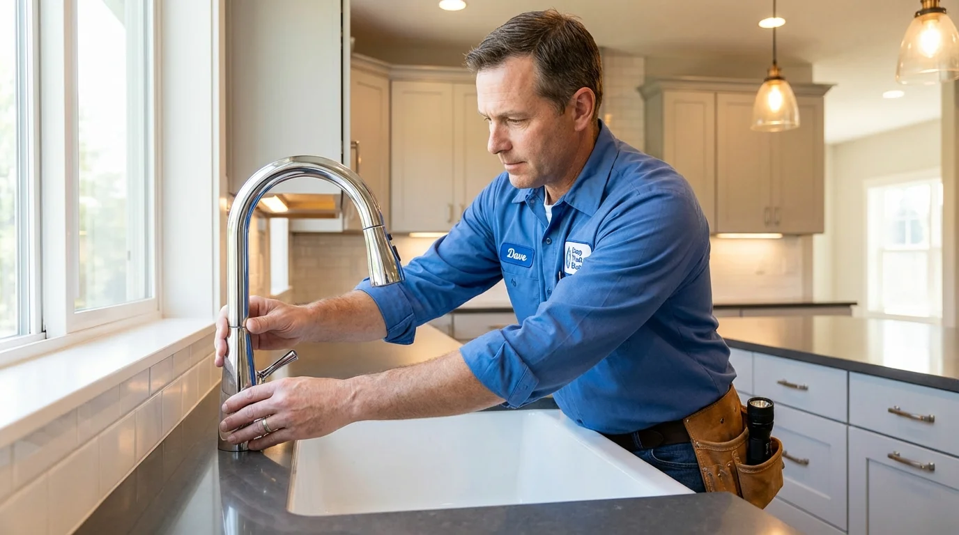 Kitchen faucet installation by Johns Plumbing LLC in Waldwick