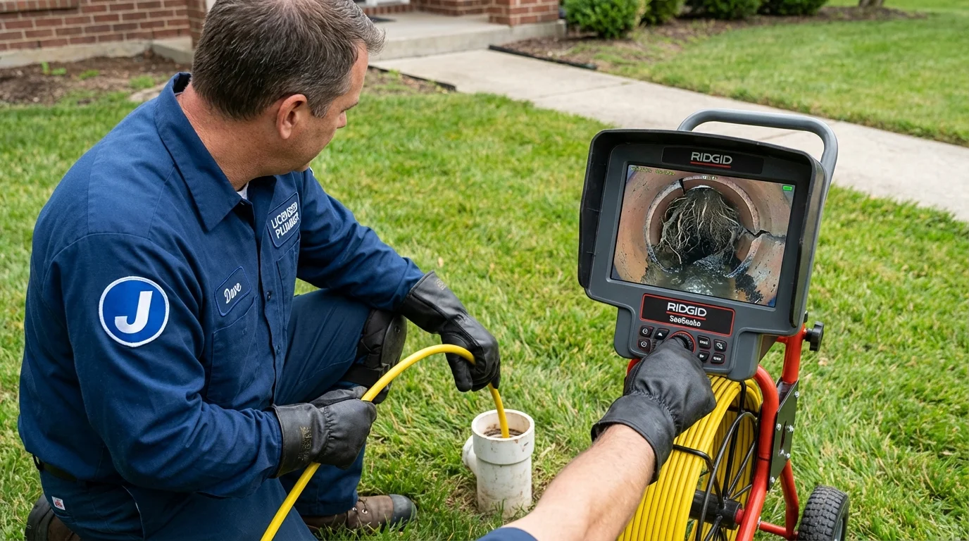 Sewer camera inspection being performed by Johns Plumbing LLC in Waldwick