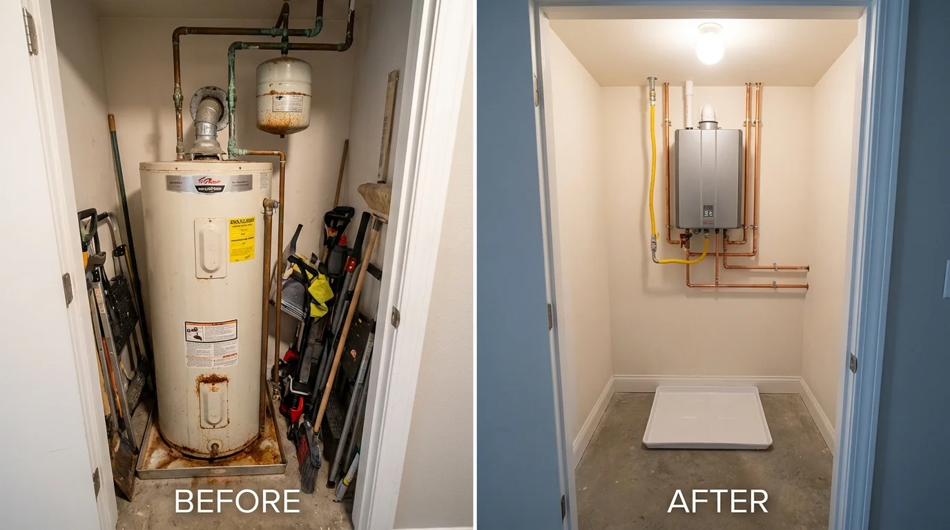 Tank water heater versus wall-mounted tankless unit comparison for Waldwick, NJ homeowners